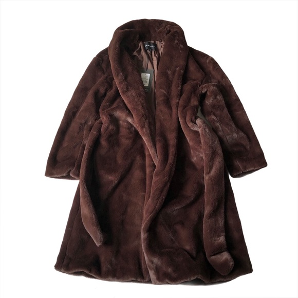 Who What Wear Teddy Fur Robe Coat Shawl Collar NWT - Picture 4 of 15